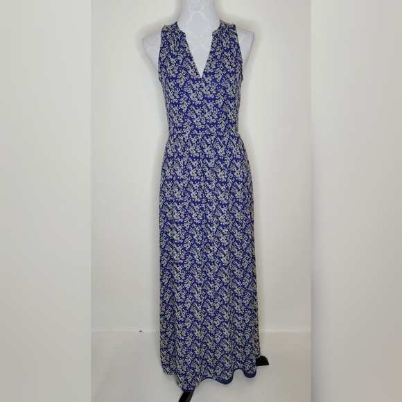 Madewell Dresses & Skirts - Madewell Silk Maxi Blue Daisy Tumble Dress Size 0
